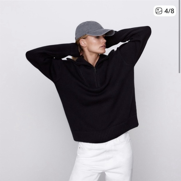 Zara Sweaters - Zara Heavy Knit Zip Sweater
